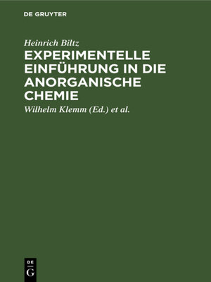 cover image of Experimentelle Einführung in die anorganische Chemie